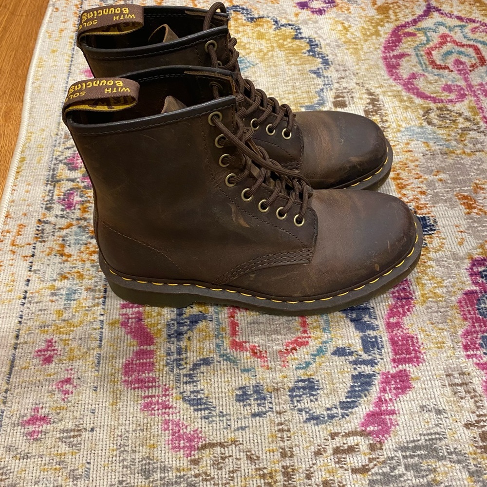 Brown dr. marten boots